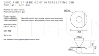 Настенный светильник Disc and Sphere Bent / Intersecting Atelier Areti