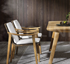 Итальянские Уличные стулья - Стул с подлокотниками Fynn Outdoor фабрика Minotti