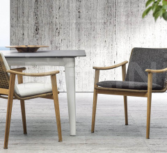 Итальянские Уличные стулья - Стул с подлокотниками Fynn Outdoor фабрика Minotti