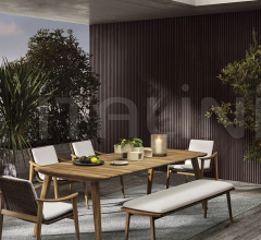 Итальянские Уличные стулья - Стул с подлокотниками Fynn Outdoor фабрика Minotti