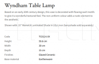 Настольная лампа Wyndham Vaughan
