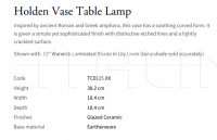 Настольная лампа Holden Vase TC0125.XX Vaughan