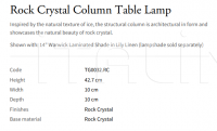 Настольная лампа Rock Crystal Column TG0032.RC Vaughan