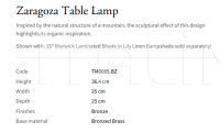 Настольная лампа Zaragoza TM0085.BZ Vaughan