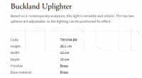 Настольный светильник Buckland Uplighter TM0094.BR Vaughan