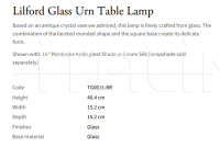 Настольная лампа Lilford Glass Urn TG0016.BR Vaughan