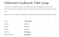 Настольная лампа Chilworth Candlestick TW0005.MA Vaughan