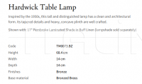 Настольная лампа Hardwick TM0073.BZ Vaughan