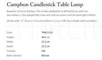 Настольная лампа Campbon Candlestick TM0030.GI Vaughan