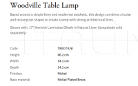Настольная лампа Woodville TM0079.NI Vaughan