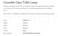 Настольная лампа Grenoble Glass TG0038.NI Vaughan
