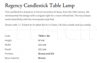 Настольная лампа Regency Candlestick TM0012.BG Vaughan