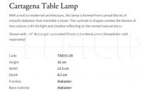 Настольная лампа Cartagena TA0005.XX Vaughan
