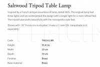 Настольная лампа Saltwood Tripod TM0041.BR Vaughan