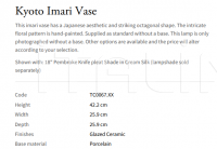 Настольная лампа Kyoto Imari Vase TC0067.XX Vaughan