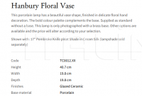 Настольная лампа Hanbury Floral Vase TC0012.XX Vaughan