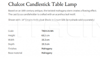 Настольная лампа Chalcot Candlestick TW0020.MA Vaughan