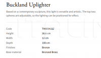Настольный светильник Buckland Uplighter TM0094.BZ Vaughan