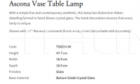 Настольная лампа Ascona Vase TG0054.NI Vaughan