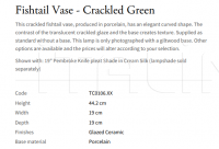 Настольная лампа Fishtail Vase - Crackled Green TC0106.XX Vaughan