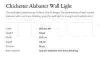 Настенный светильник Chichester Alabaster WA0308.BR Vaughan