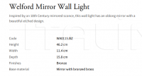 Настенный светильник Welford Mirror WA0115.BZ Vaughan