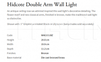 Настенный светильник Hidcote Double Arm WA0203.BZ Vaughan