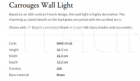 Настенный светильник Carrouges WA0140.GI Vaughan