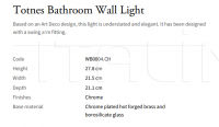 Настенный светильник Totnes Bathroom WB0004.CH Vaughan