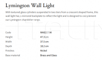 Настенный светильник Lymington WA0217.NI Vaughan