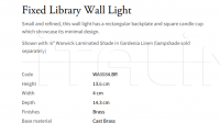 Настенный светильник Fixed Library WA0084.BR Vaughan