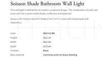 Настенный светильник Soisson Shade Bathroom WB0043.BR Vaughan