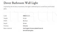Настенный светильник Dover Bathroom WB0003.CH Vaughan
