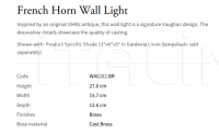 Настенный светильник French Horn WA0282.BR Vaughan