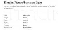 Настенный светильник Elmdon Picture/Bookcase WA0320.BZ Vaughan