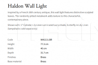 Настенный светильник Haldon WA0331.BR Vaughan
