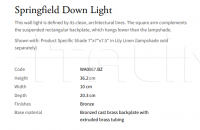 Настенный светильник Springfield Down WA0067.BZ Vaughan