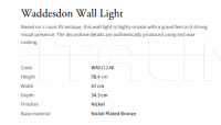 Настенный светильник Waddesdon WA0112.NI Vaughan