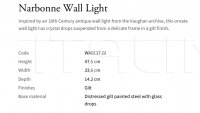 Настенный светильник Narbonne WA0117.GI Vaughan