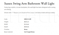 Настенный светильник Sussex Swing Arm Bathroom WB0005.BR Vaughan