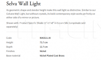 Настенный светильник Selva WA0101.NI Vaughan