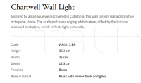 Настенный светильник Chartwell WA0017.BR Vaughan