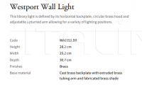 Настенный светильник Westport WA0353.BR Vaughan