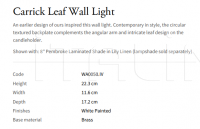 Настенный светильник Carrick Leaf WA0050.IV Vaughan