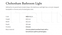 Настенный светильник Cheltenham Bathroom WB0033.CH Vaughan