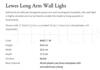 Настенный светильник Lewes Long Arm WA0177.NI Vaughan