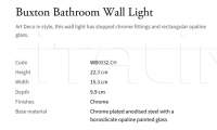 Настенный светильник Buxton Bathroom WB0032.CH Vaughan