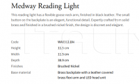 Настенный светильник Medway Reading WA0312.BN Vaughan