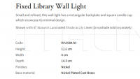 Настенный светильник Fixed Library WA0084.NI Vaughan