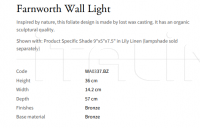 Настенный светильник Farnworth WA0337.BZ Vaughan
